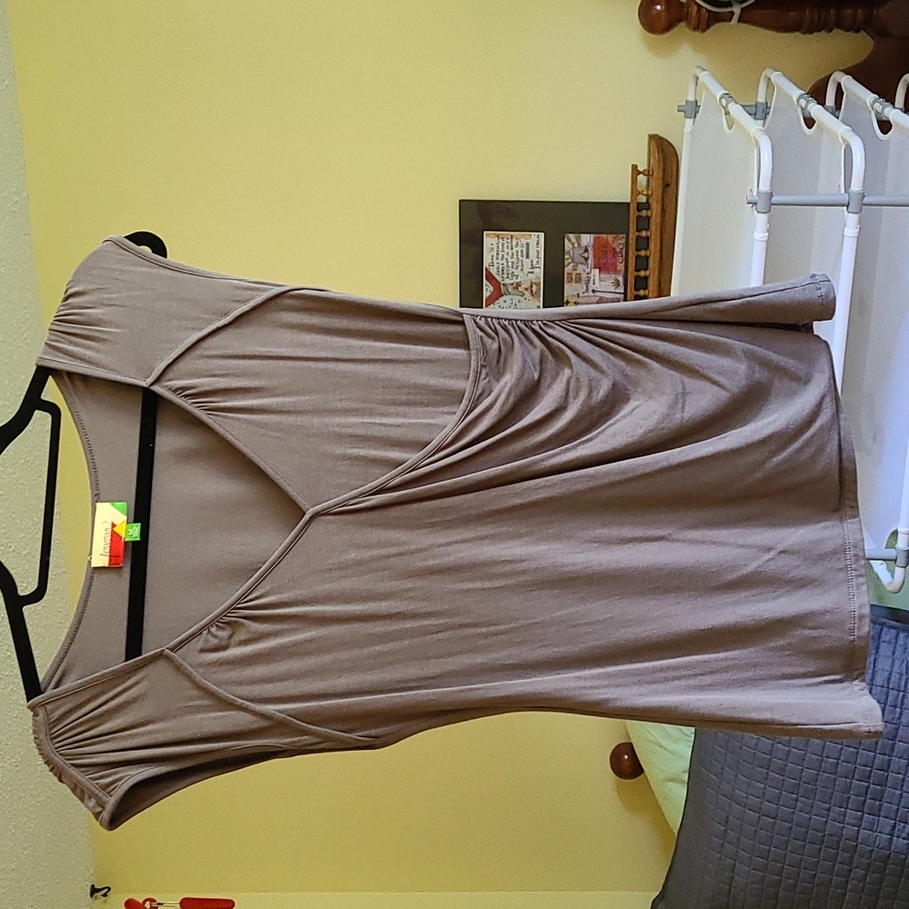 Gray wrap top